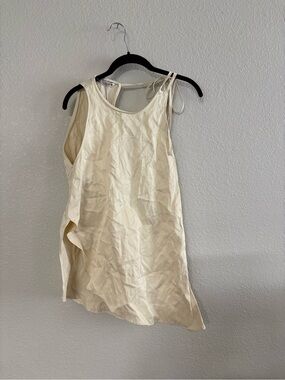 Zara Cream Tie-Shoulder Sleeveless Tunic